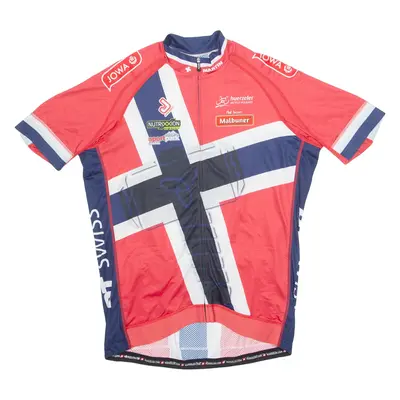 HUERZELER Cycling Mens Jersey Red 1/4 Zip XL