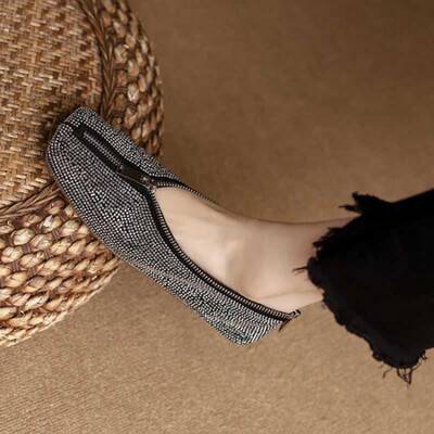 CHIKO Lali Square Toe Block Heels Pumps Shoes