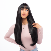 26-Inch Jet Black Straight Synthetic Wig | 【Heat Resistant】【Cap Included】 | #18