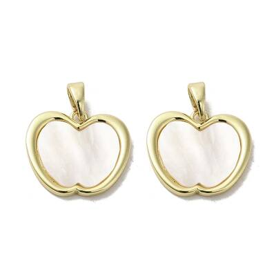 Brass Pave Shell Pendants