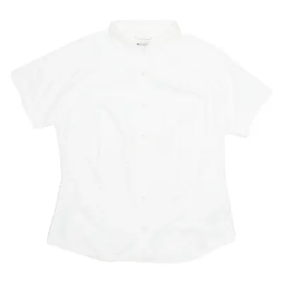 COLUMBIA Womens Shirt White Collared Nylon S