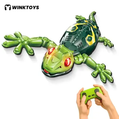 Wall Crawler Gecko, Winktoys Remote Control Toy, Electric Lizard Toy with LED Glowing Eyes, 360° Spin, Animal Toy, Fun Indoo...