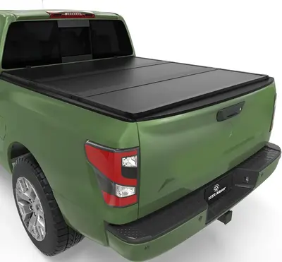 FRP Hard Tri Fold Truck Bed Tonneau Cover Fits for Nissan Titan with Utili-Track System 2017 2018 2019 2020 2021 2022 2023 20...