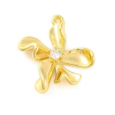 Brass Pave Clear Cubic Zirconia Pendants