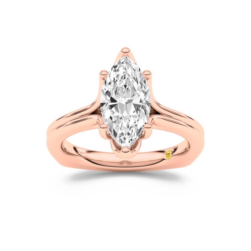 Fleur Marquise Lab Grown Diamond Engagement Ring | 14K Rose Gold 3 CT. TW.