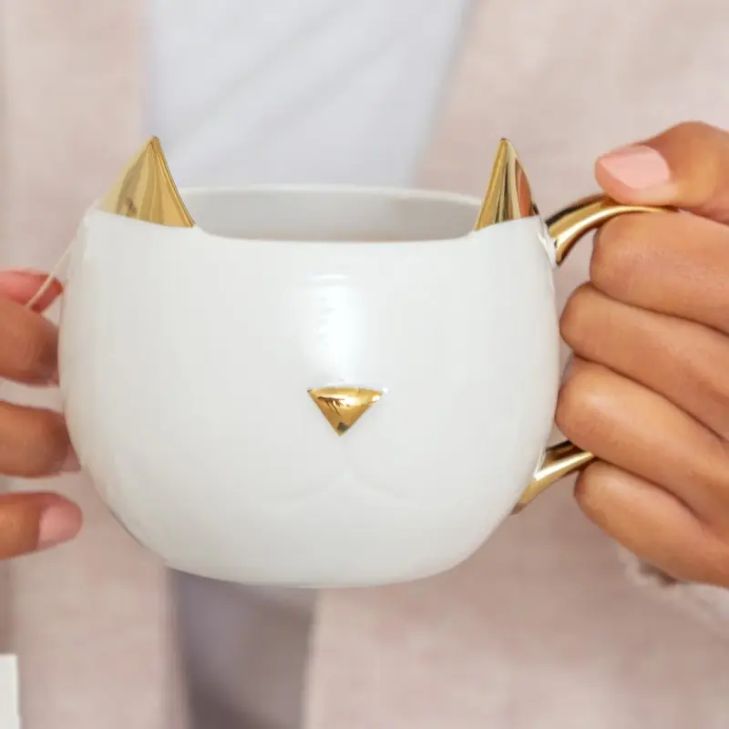 Pretty Kitty Cat Face Mug - White