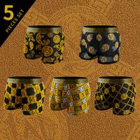 [5pcs / Pack] Men underwear - Breathable Comfortable，No Ride-Up Design for All-Day Active Wear，All Over Print Boxer Brief...