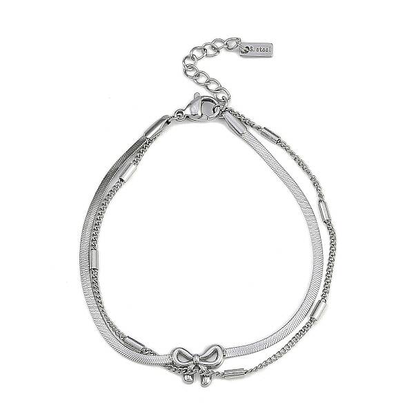 304 Stainless Steel 2-strand Chain Bracelets