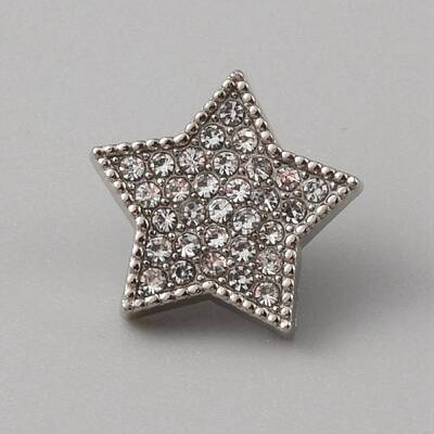 1-Hole Alloy Rhinestone Shank Buttons