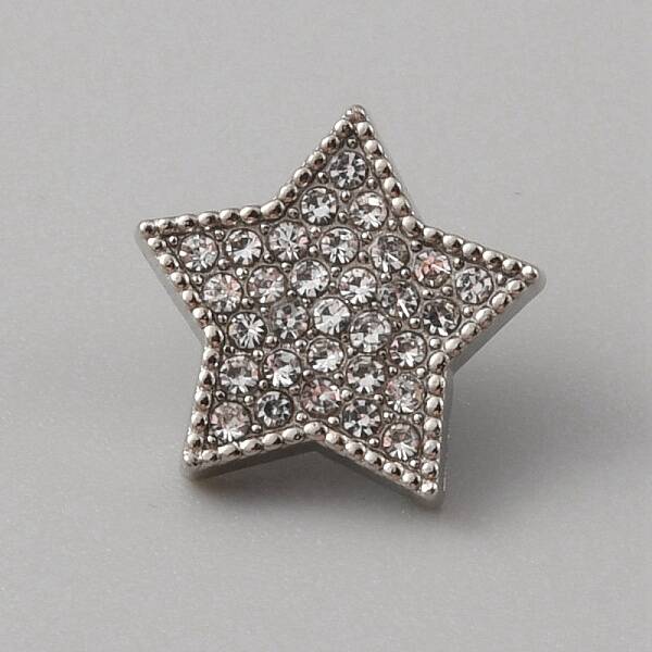 1-Hole Alloy Rhinestone Shank Buttons