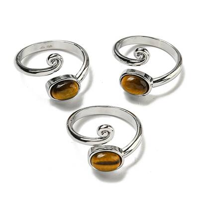 Natural Tiger EyeAdjustable Rings