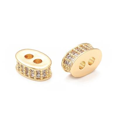 Brass Micro Pave Cubic Zirconia Multi-Strand Links
