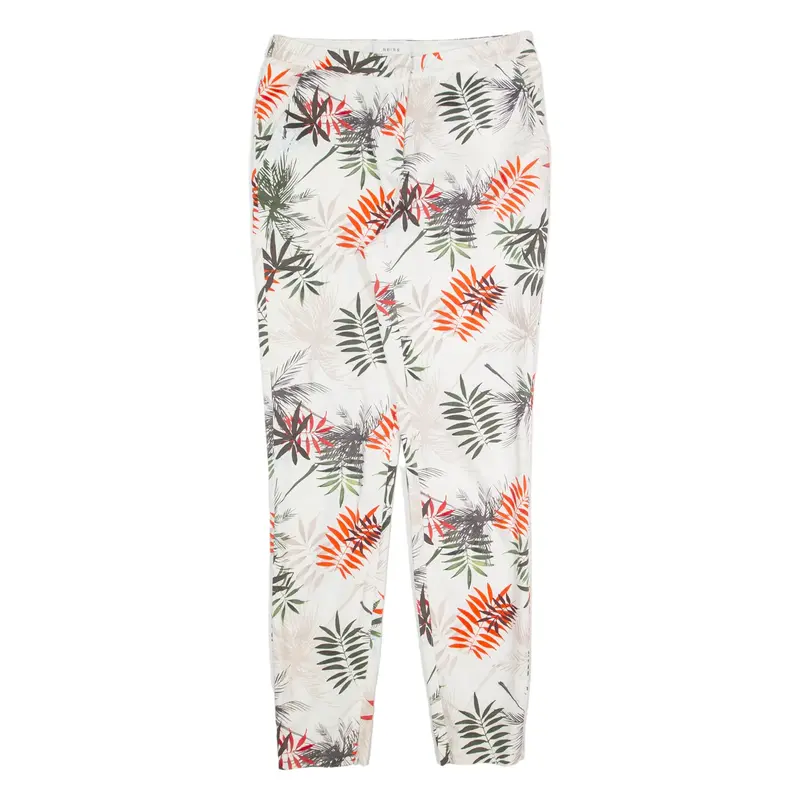 REISS Selena Floral Womens Trousers Beige Slim Skinny W26 L28