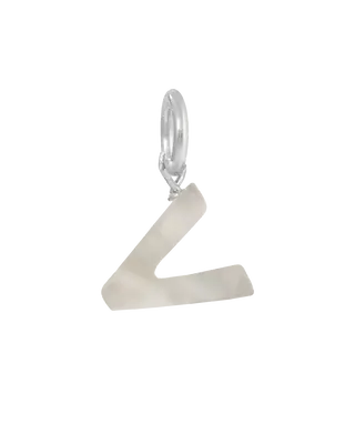 MOP Letter Charm | Metal Color: Silver | Letter: V