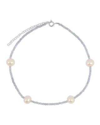 Grady Anklet - Multiple Colors | Metal Color: Silver | Gemstone: Tanzanite