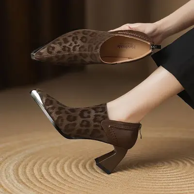 CHIKO Akiko Pointy Toe Block Heels Ankle Boots