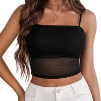 Avidlove Bralettes for Women Spaghetti Strap Mesh Tank Top Tube Y2K Camisole