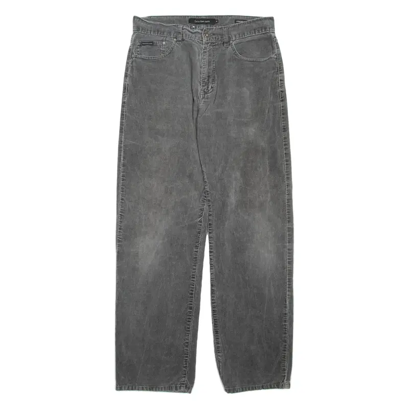 CALVIN KLEIN JEANS Womens Corduroy Trousers Grey Regular Straight W32 L32