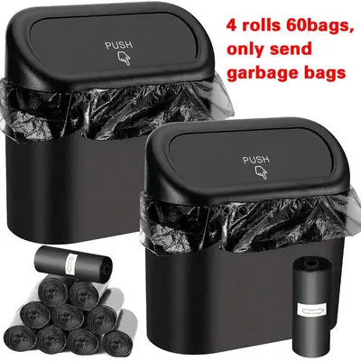 Solid Color Mini Car Trash Can, Portable Car Trash Storage Holder with Lid, Universal Multipurpose Storage Box for Car & Ho...