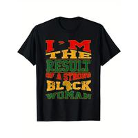 Black Women Support Black African Men'S Printed T-Shirt, 100% Cotton Fabric, Crew Neck, Short Sleeve, Regular Fit, Weekend Ca...