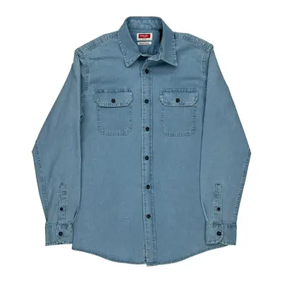 Flex For Comfort Wrangler Denim Shirt - Small Blue Cotton Blend