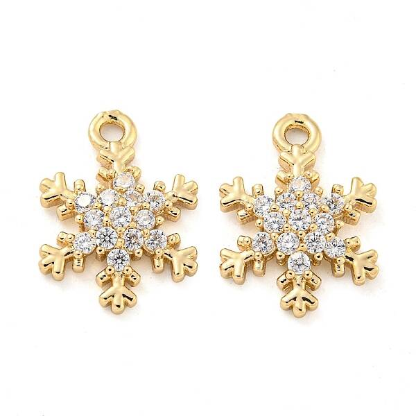 Brass Micro Pave Clear Cubic Zirconia Pendants