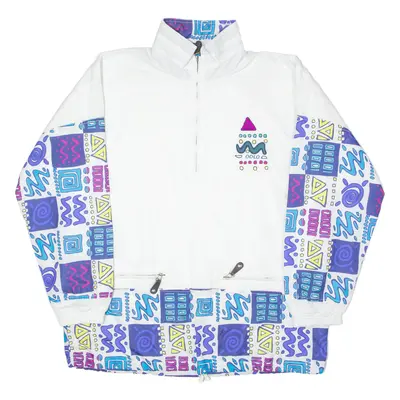 ODLO Mens Pullover Jacket White 90s Crazy Pattern XL