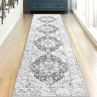 Springtok Vintage Non Slip Floor Runner Rug, Soft Farmhouse Medallion Rug, Washable Easy to Clean Rugs, Hallway Kitchen Bedro...