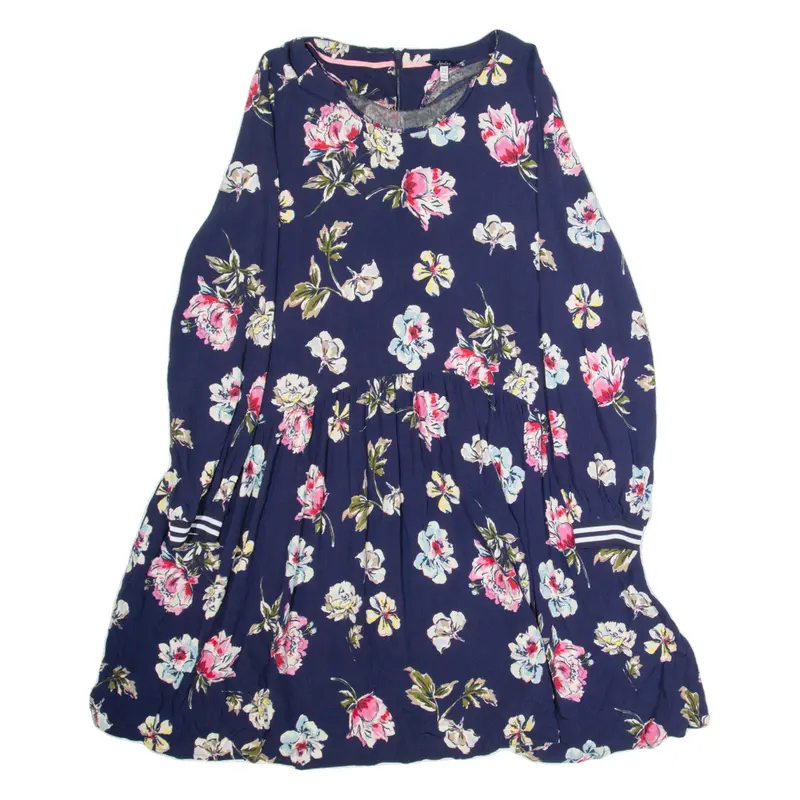 JOULES Womens A-Line Dress Blue Fair Isle Long Sleeve Knee Length XL