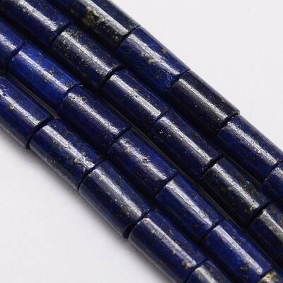 Natural Lapis Lazuli Column Bead Strands