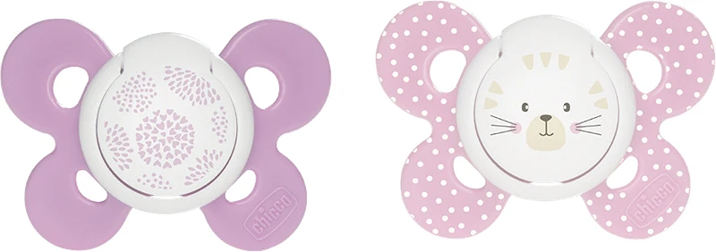 Chicco Physio Comfort 6-16m Pacifier Girl - Dots/Cat 2 pcs