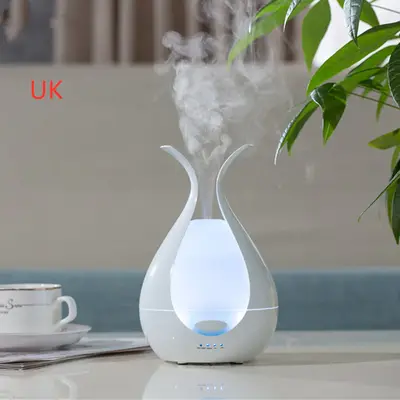 Home Office Humidifier Small Essential Oil Night Light Aroma Diffuser | Color: Colorful white | Style: UK