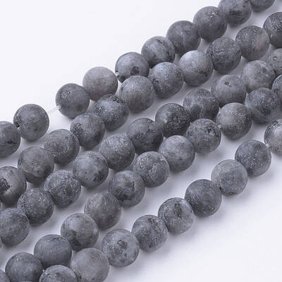 Natural Black Larvikite Bead Strands