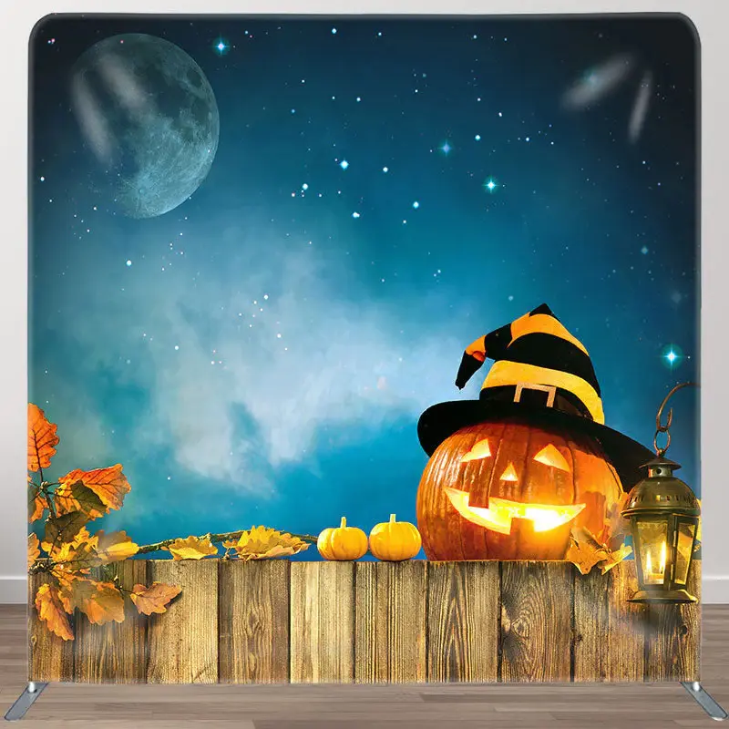Aperturee Pumpkin And Wood Fabric Backdrop Cover for Halloween - Aperturee