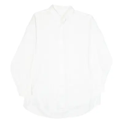 MASSIMO DUTTI Mens Plain Shirt White Long Sleeve M