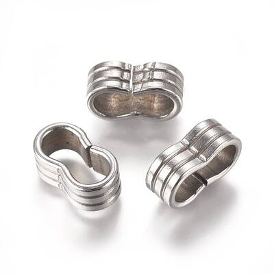 Non-Tarnish 201 Stainless Steel Slide Charms/Slider Beads