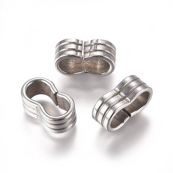 Non-Tarnish 201 Stainless Steel Slide Charms/Slider Beads