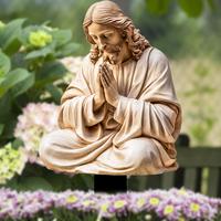 Jesus Pattern Garden Ground Insert, Elegant Bohemian Style Outdoor Decoration, Garden Decor Supplies for Flower Pot, Lawn, Ya...