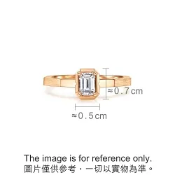 'M' 18K Rose Gold Diamond Ring