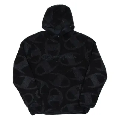 CHAMPION Teddy Fleece Womens Black Hoodie L