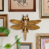 1PC Personality Creative Resin Golden Dragonfly Home Decoration Crafts Wall Hanging, Collectible Hanging Ornaments For Insect...
