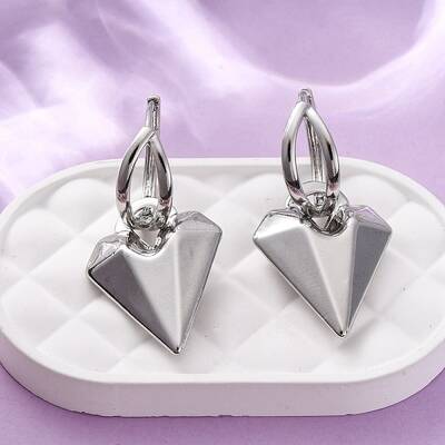 Heart Brass Hoop Earrings