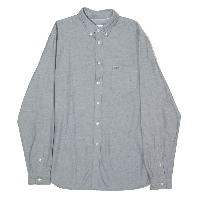 LACOSTE Mens Plain Shirt Grey Long Sleeve L