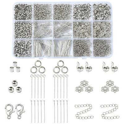 DIY Iron Eye Pin & Flat Head Pins & Bead Caps & Bead Tips Jewelry Making Findings Kits