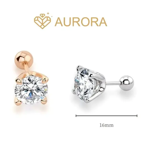 【#28 screwback ear stud】Moissanite solitaire Earrings High Quality with Daily Gift Auspicious Engagement Wedding Woman Me...