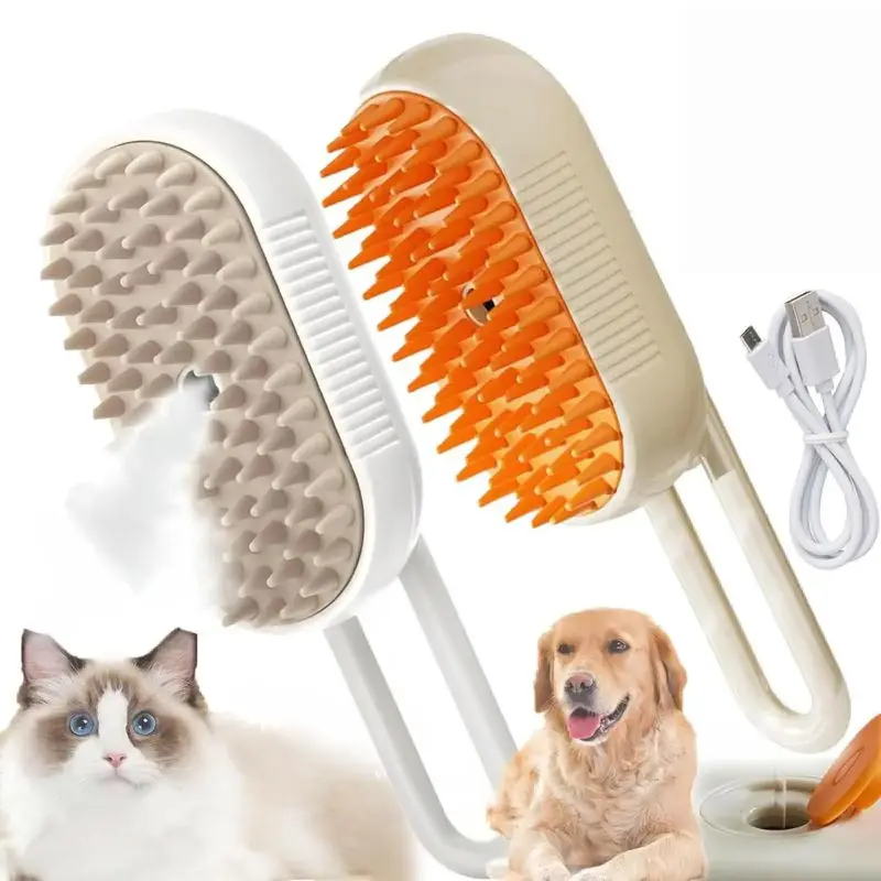 Pet Steamy Mist,Pet Steam Brush,Cat Dog Hair Remover, Adjustable Pet Hair Remover,Steam Pet Brush for Pet Hair 3-IN-1 Steamy ...
