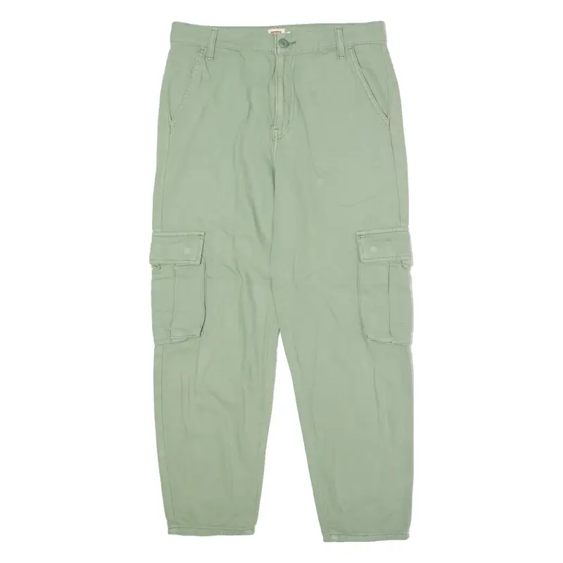 LEVI'S Cargo Womens Trousers Green Regular Tapered W30 L25