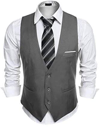 Slim Fit Jacket Vest (US Only), Dark Gray / XL