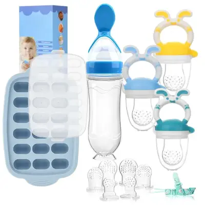 Halloween Gift Baby Breastmilk Popsicle Molds & Baby Fruit Feeder-Silicone Food Freezer Tray Storage Containers,Infant Food P...