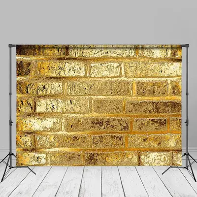 Classic Gold Brick Wall Photography Studio Backdrop - Aperturee